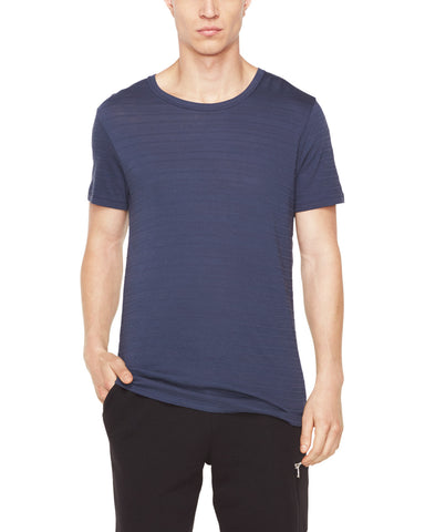 Jacquard Stripe Crew Neck Tee