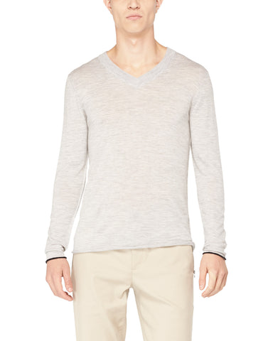 color:Heather Grey|alt:ATM Cashmere V-Neck Sweater