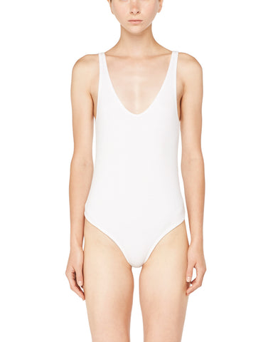 color:White|alt:ATM Modal V Neck Tank Bodysuit