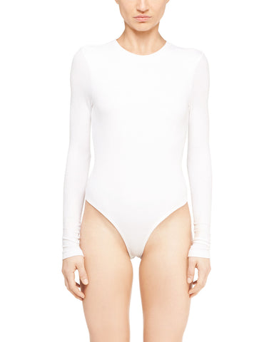 color:White|alt:ATM Modal Rib L/S Round Neck Bodysuit