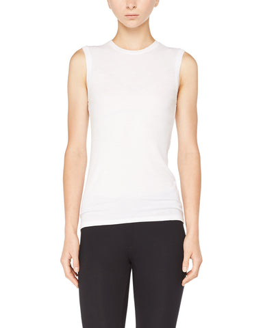 color:White|alt:ATM Modal Rib Crewneck Sleeveless Tank