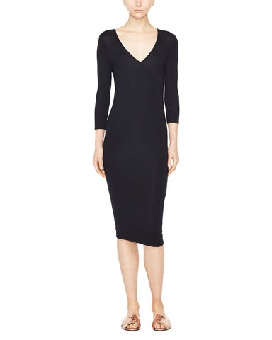 Modal Rib Surplice Wrap Dress