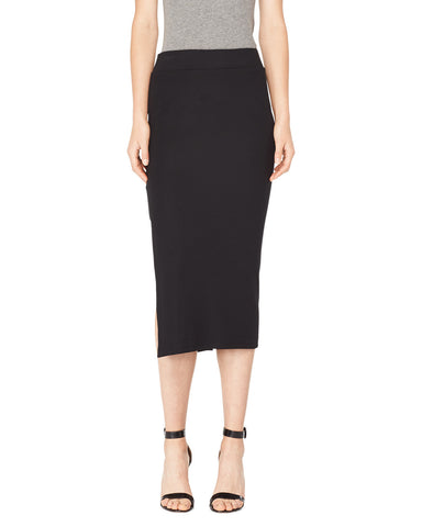 Modal Rib Side Slit Tube Skirt