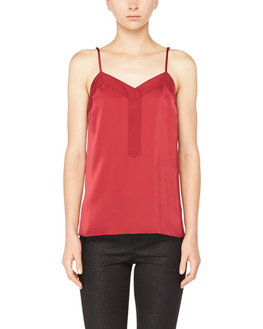 color:Hollyberry|alt:ATM Poly Satin Tuxedo Cami