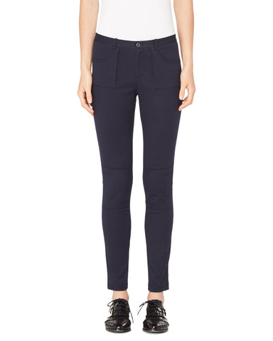 Stretch Cotton Twill Moto Pants